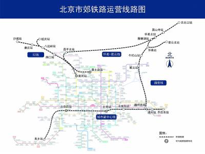 北京市郊铁路运营线路图 制图/李响