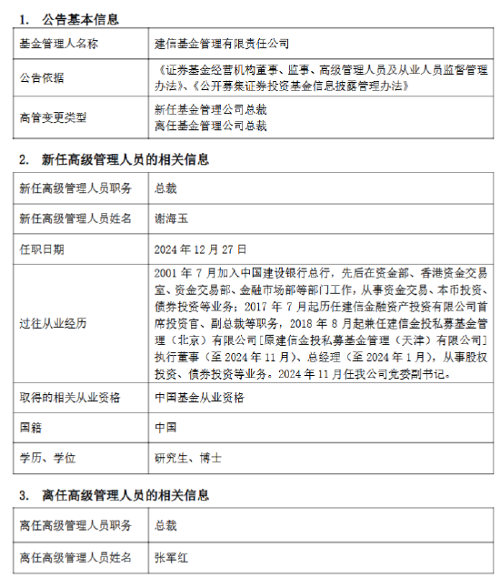 九千亿基金公司“换帅”：张军红另有工作安排离任 新任谢海玉为总裁 (http://www.paipi.cn/) 财经 第1张