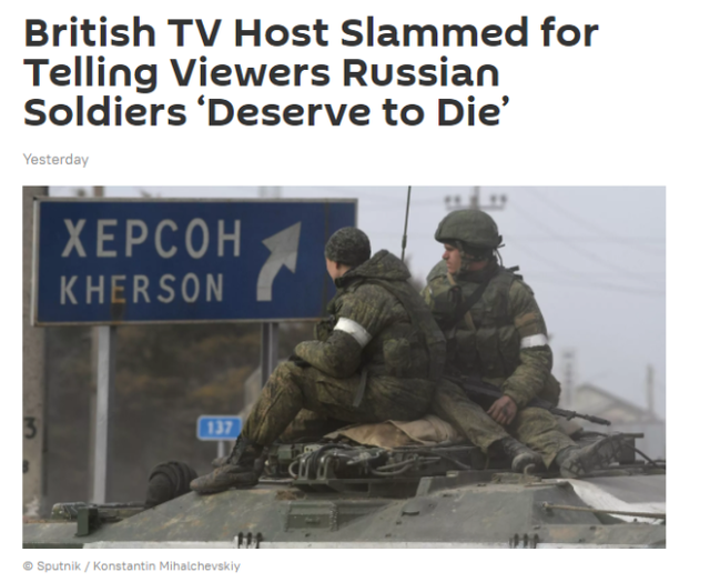 节目里称在乌克兰的俄军士兵“该死”，<a href=