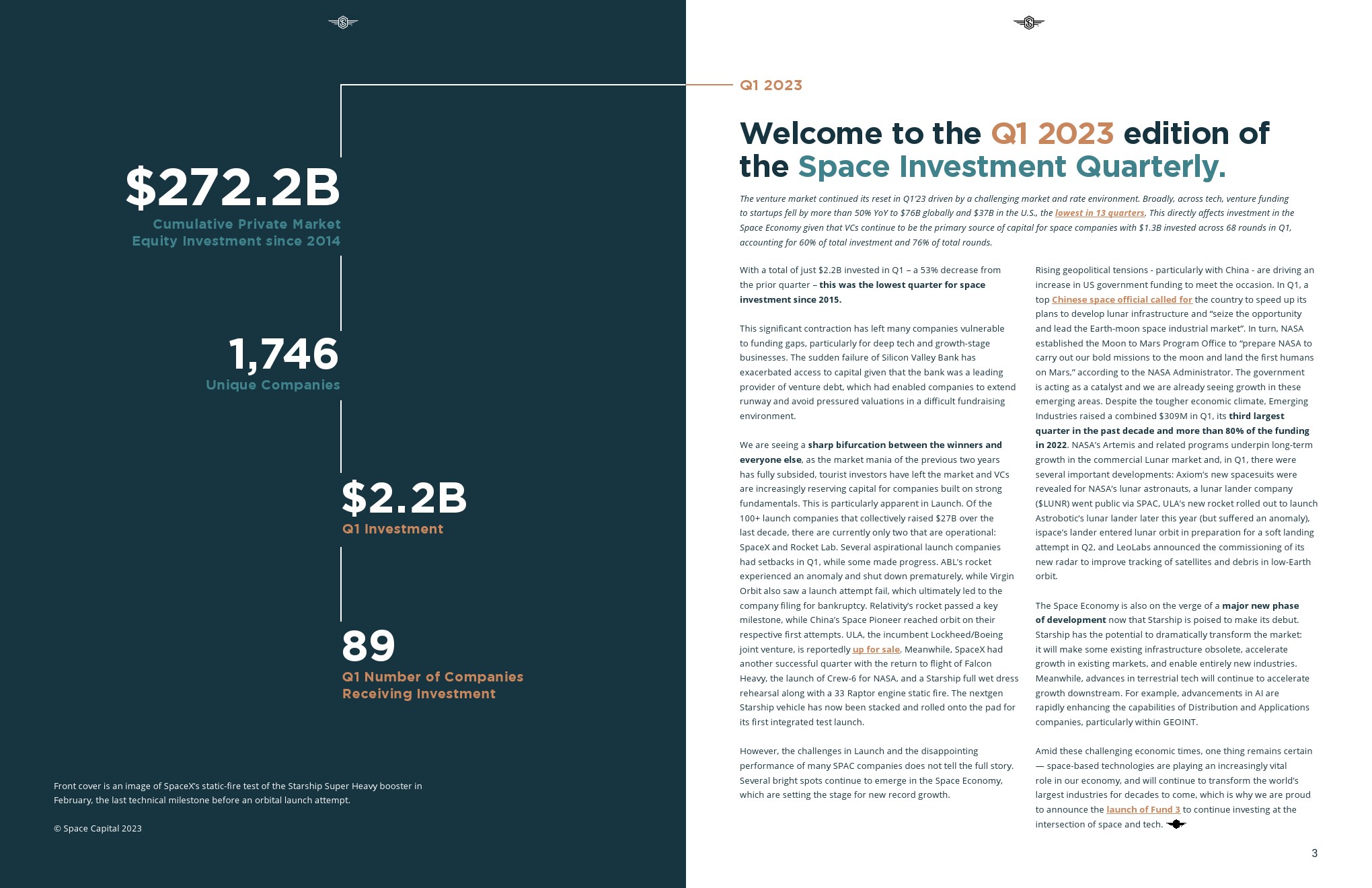 Space Capital：2023年第一季度太空投资报告