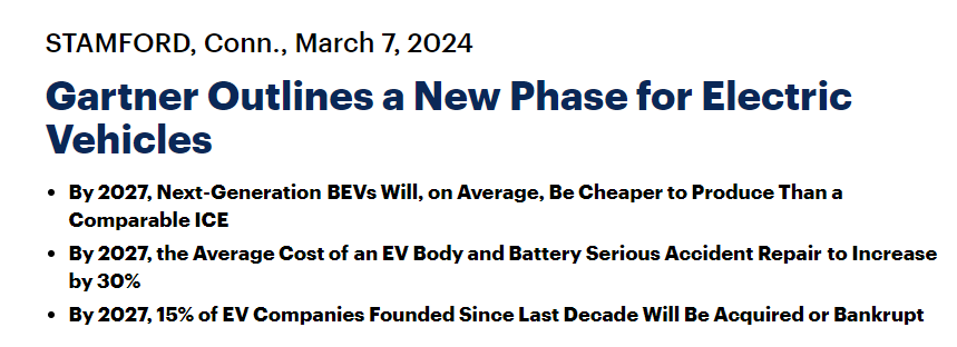 权威机构预测：到2027年，电动汽车生产成本将低于燃油车