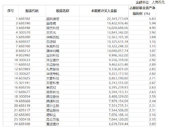 代表产品新华策略精选2024年半年报投资组合情况