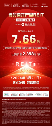 天津首单公募REIT——博时津开产园REIT（508022）8月21日正式发售！