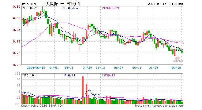 大数据ETF（159739）跌1.31%，半日成交额479.64万元