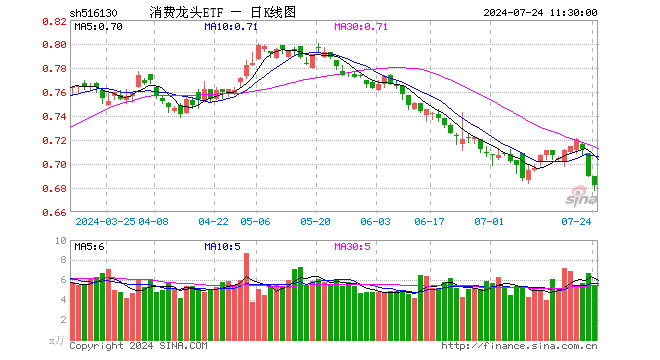 消费龙头ETF（516130）跌1.16%，半日成交额373.52万元