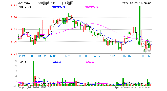 300指数ETF（510370）涨0.53%，半日成交额19.27万元