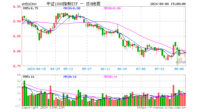 中证1000指数ETF（516300）涨0.13%，成交额1260.39万元