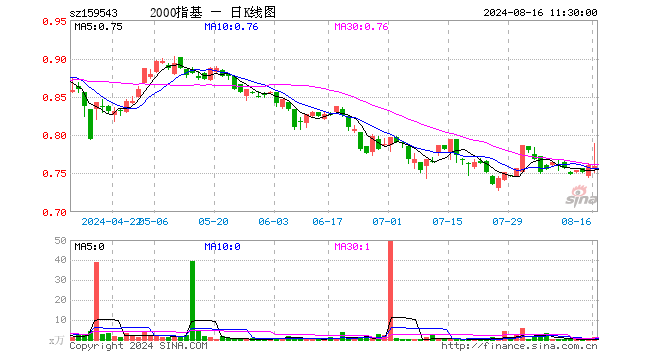 国证2000ETF基金（159543）跌0.26%，半日成交额93.86万元