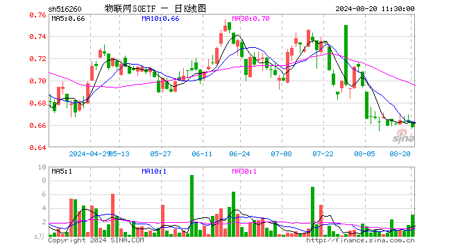 物联网50ETF（516260）跌0.60%，半日成交额202.55万元