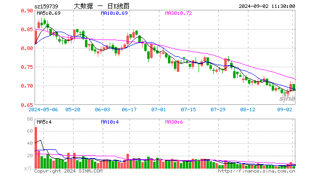 大数据ETF（159739）跌2.41%，半日成交额185.74万元