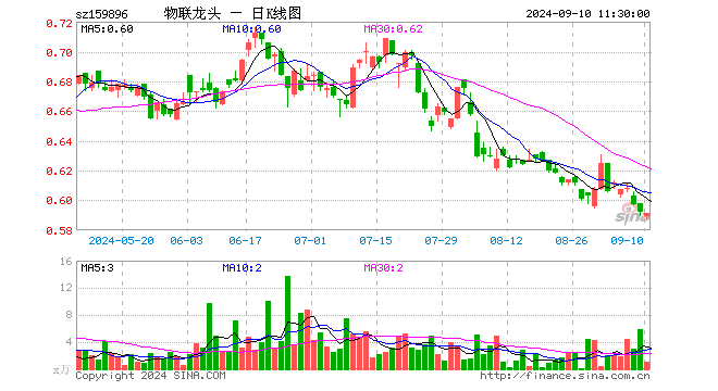 物联网龙头ETF（159896）跌0.17%，半日成交额58.96万元