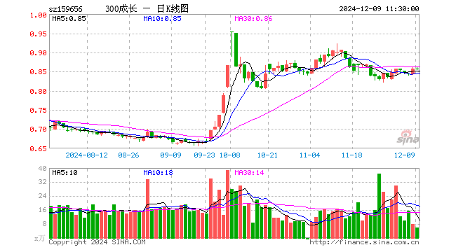 300成长ETF（159656）跌0.12%，半日成交额501.22万元