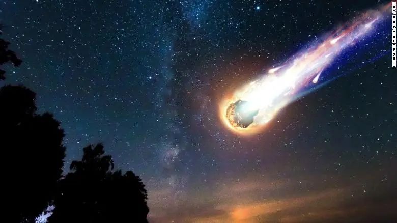 流星坠落到地球时的样子。截图来源：美国CNN网站