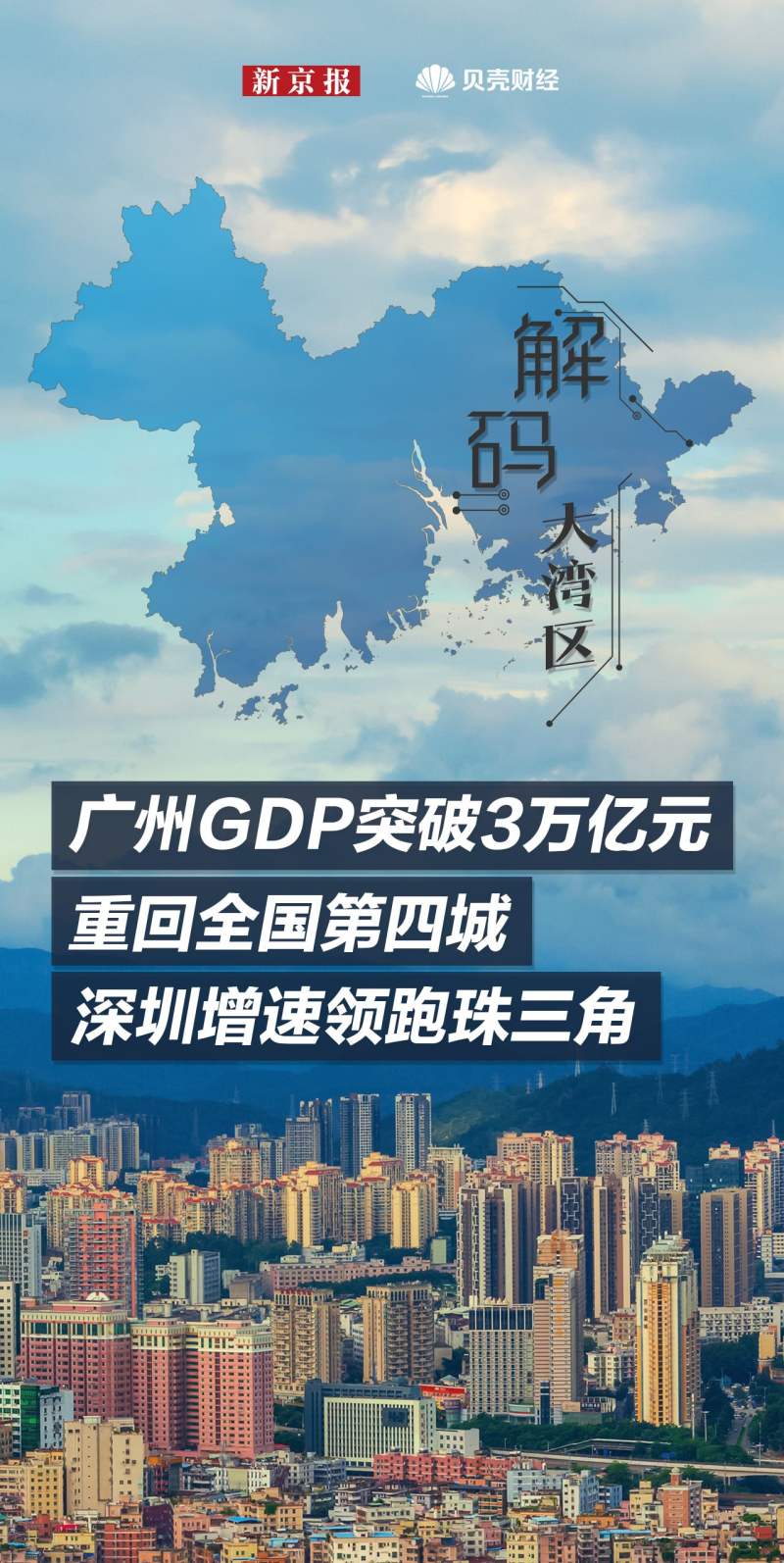 解码大湾区｜广州GDP破3万亿重回全国第四城 深圳领跑珠三角