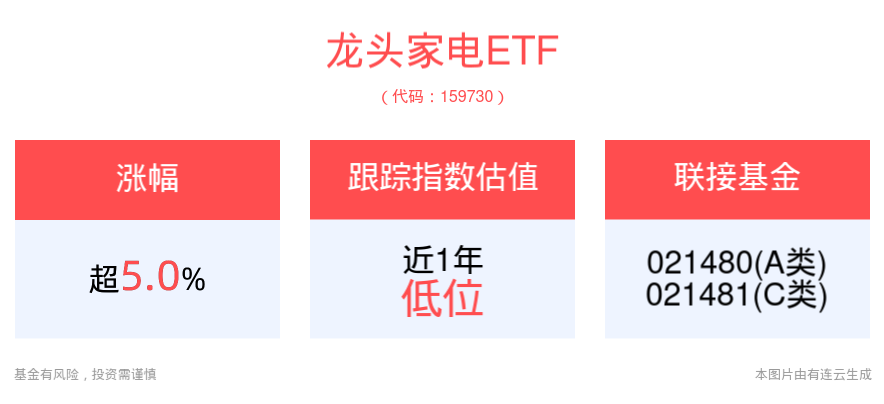 3000亿元左右超长期特别国债资金支持以旧换新，龙头家电ETF(159730)午后大涨超5%！