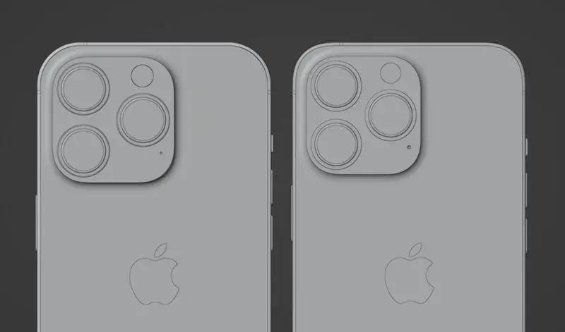 iPhone 14 Pro（左）和 iPhone 13 Pro（右）