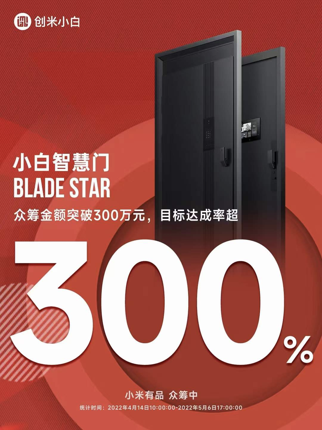 24天销售超300万元，小白智慧门BLADE STAR深受用户青睐