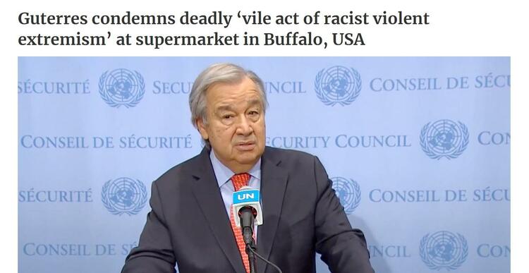 △古特雷斯谴责该事件为“种族主义暴力极端主义行为”