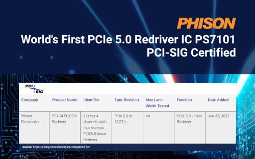 群联推出全球首款PCI-SIG认证 PCIe 5.0 Redriver IC PS7101