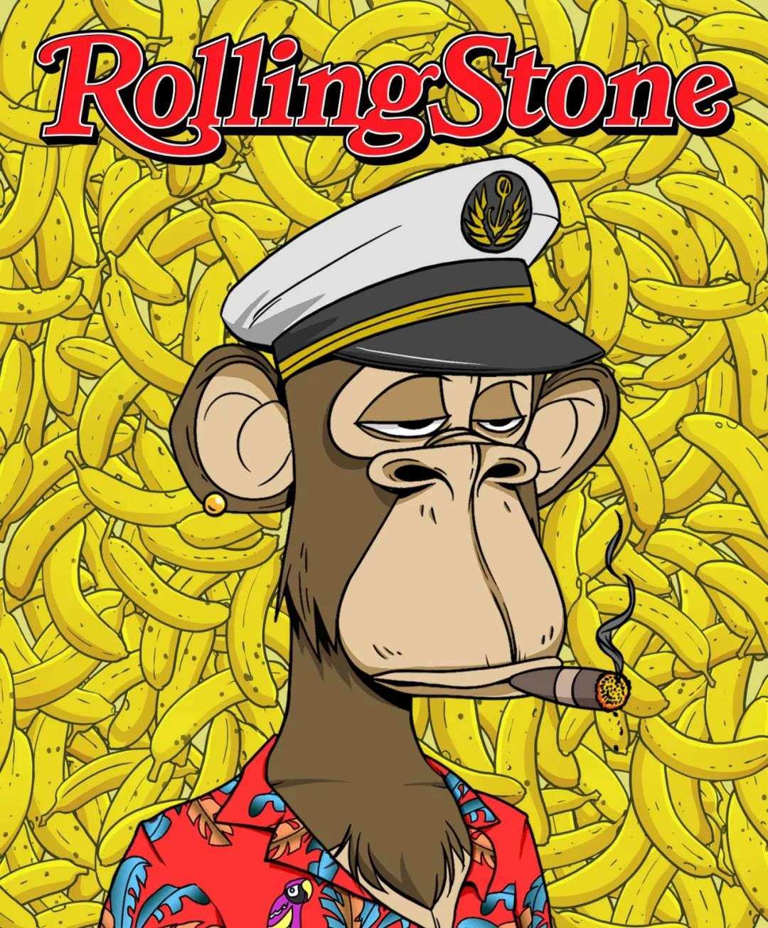无聊猿登上《滚石》杂志封面。| 来源：RollingStone