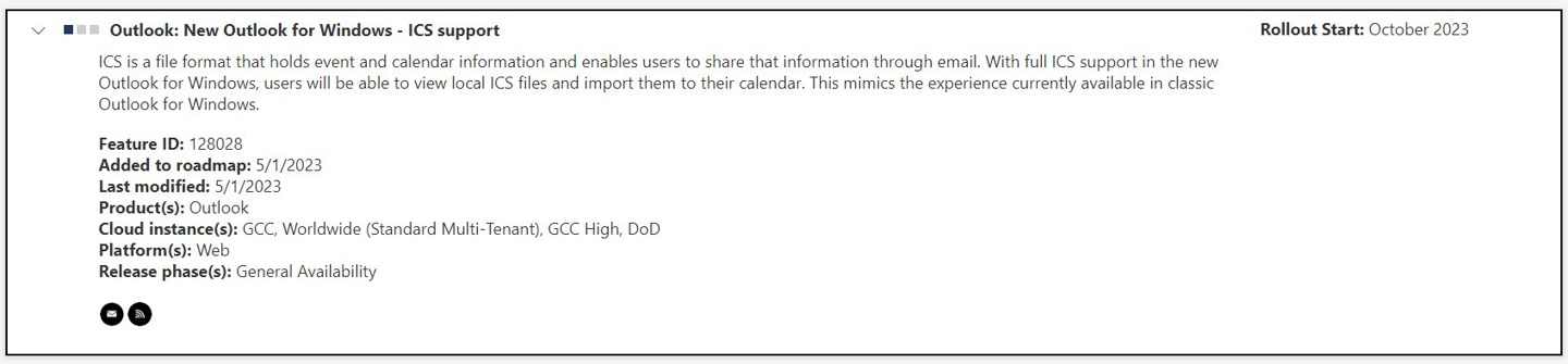 10 月上线，Windows 版 One Outlook 可导入导出 .ics 日历文件