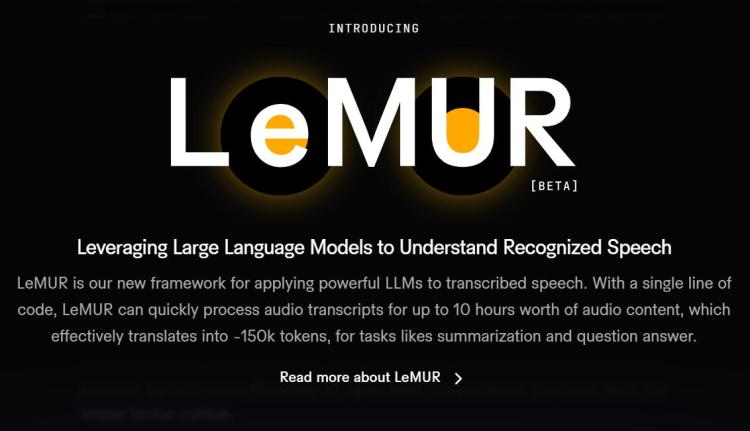 AssemblyAI 推出新模型  LeMUR，可对录音进行处理