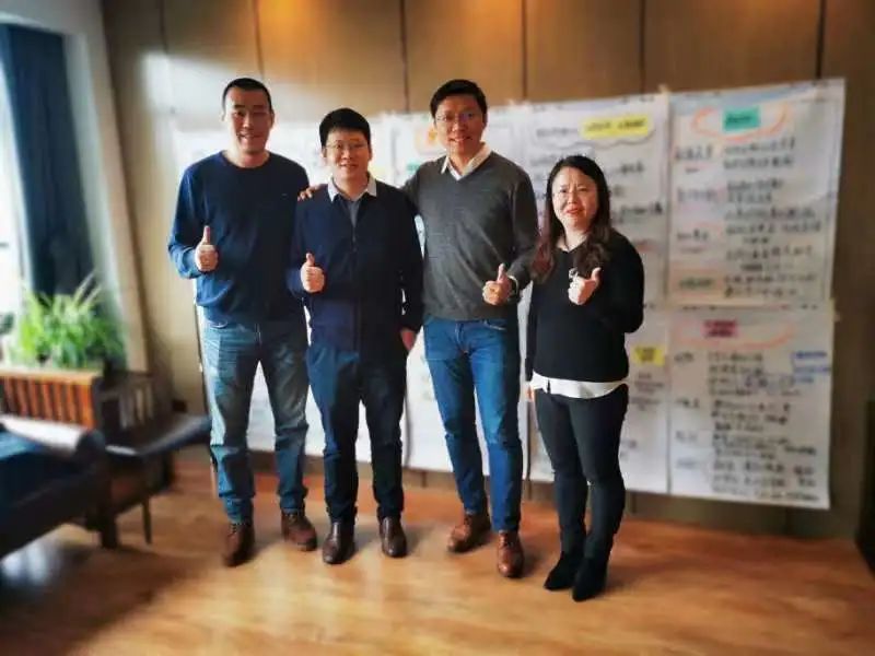 ｜速豹动力创始团队的第一张合影（由左至右，COO卢晓星，CTO陈超，CEO刘超，CFO/CHRO 周雪）