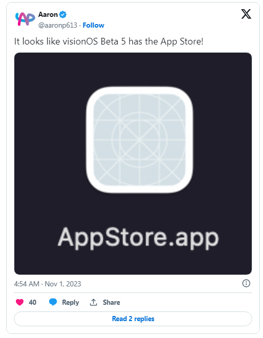 引入 App Store，苹果发布 visionOS Beta 5 测试版