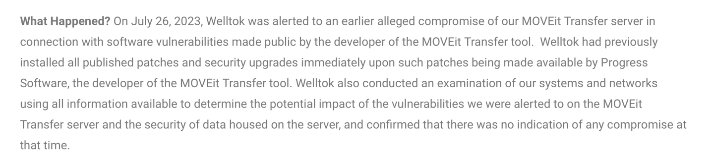 因 MOVEit 零日漏洞，美医疗软件供应商 Welltok 800 万名患者信息遭泄漏