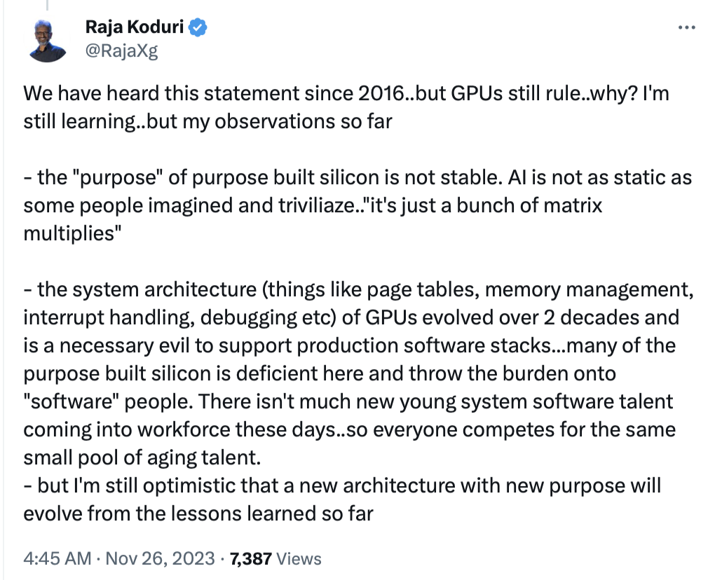 前英特尔图形主管 Raja Koduri：独立 GPU 不会很快被集成 SoC 取代，未来长路漫漫