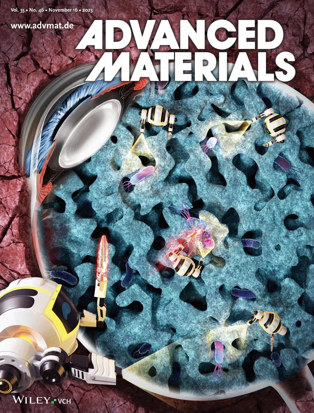 《Advanced Materials》期刊封面。本文图片均由 复旦大学附属眼耳鼻喉科医院 供图