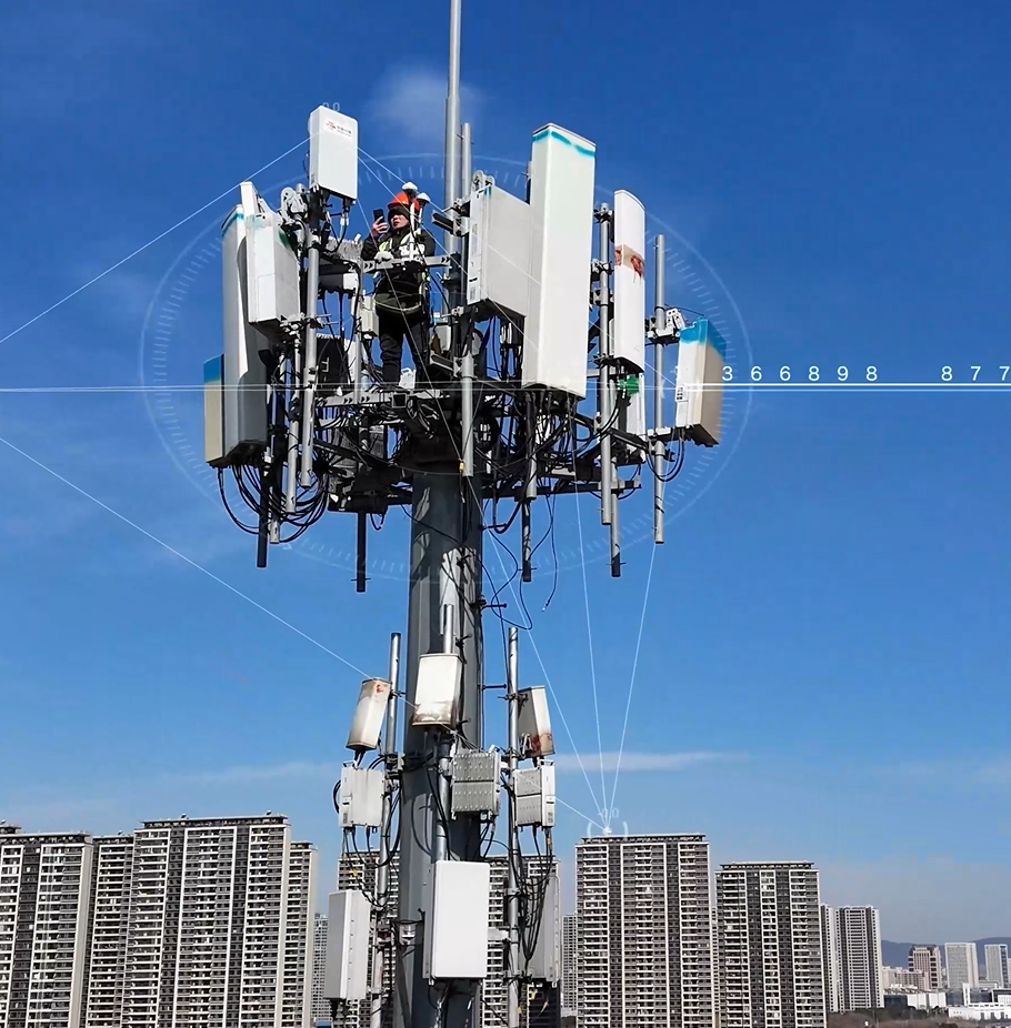 南京市民用无人驾驶航空试验区5G-A通感基站现场安装实景