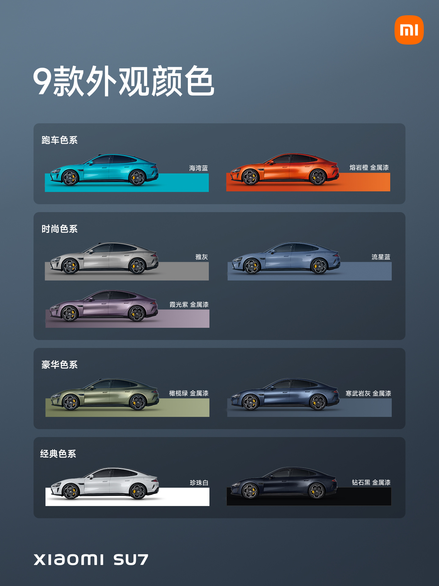 消息称小米汽车 SU7 将于下半年推出更多配色