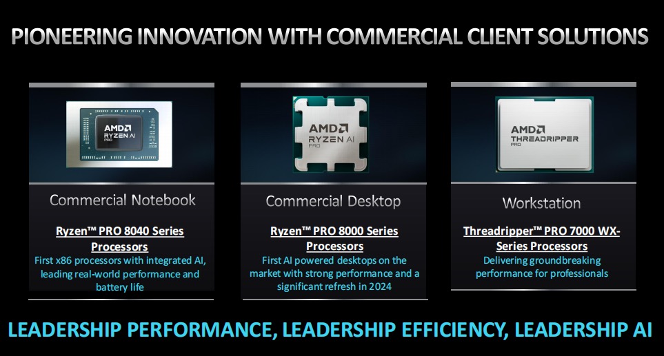 消息称台积电 2024 下半年量产 AMD 的锐龙 PRO 8040/8000 系列 AI 处理器