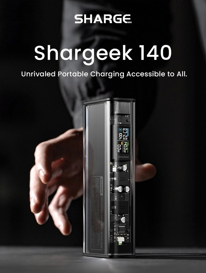 闪极 Shargeek 140 移动电源海外开启众筹：20000mAh、140W 输出，79 美元起