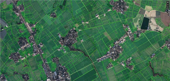 0.8米分辨率遥感影像南方耕地提取效果