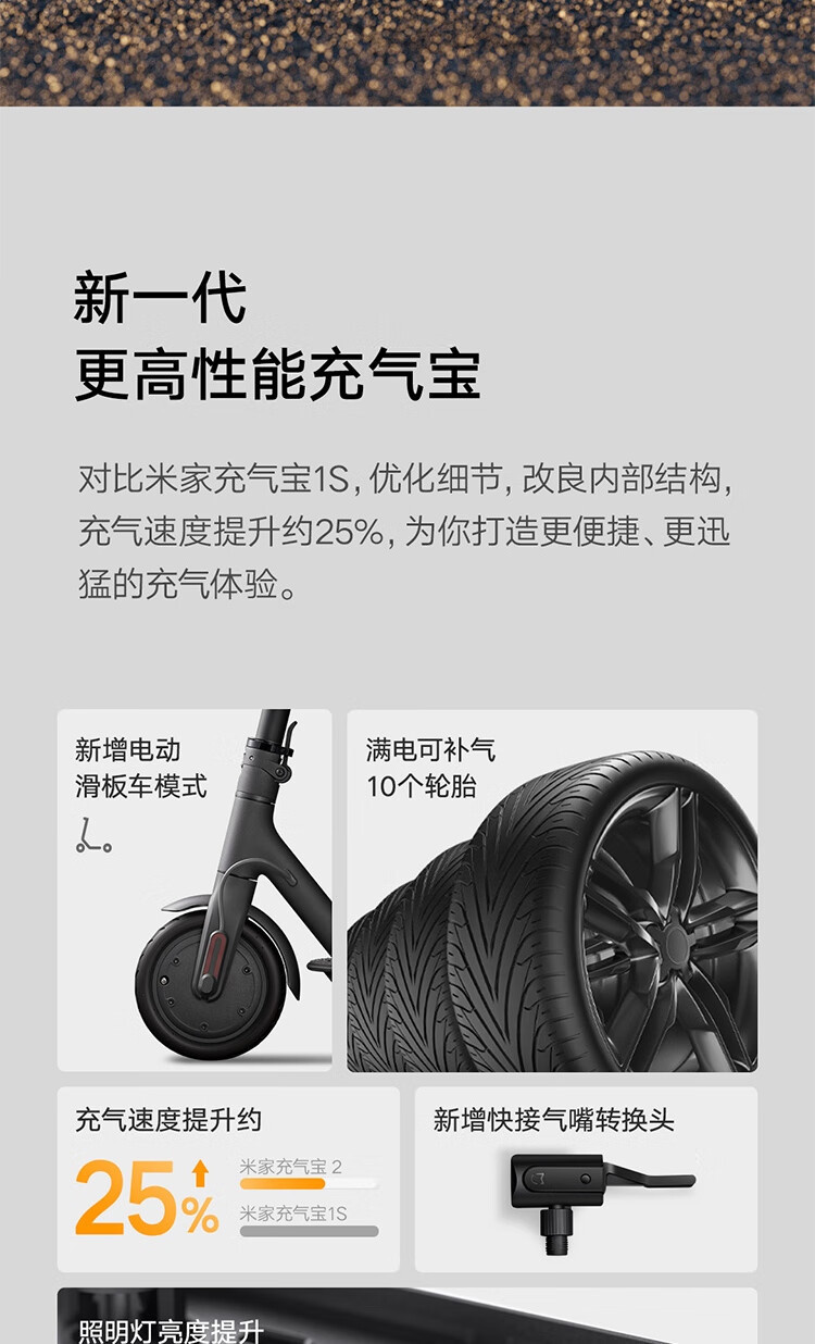 京东小米 米家充气宝 22000mAh 电池 数字胎压检测凑单后 150.41 元直达链接