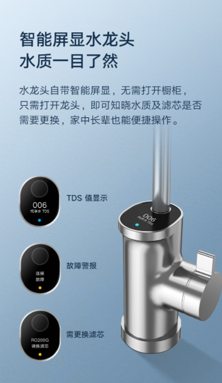 京东小米 米家净水器 1000G5 年 RO 反渗透 2.65L / 分券后 1273 元领 100 元券