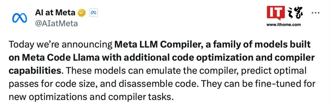 Meta发布基于Code Llama的LLM编译器：优化代码大小、反汇编