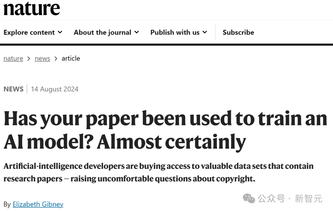 Nature 曝惊人内幕：论文被天价卖出喂 AI，作者 0 收入