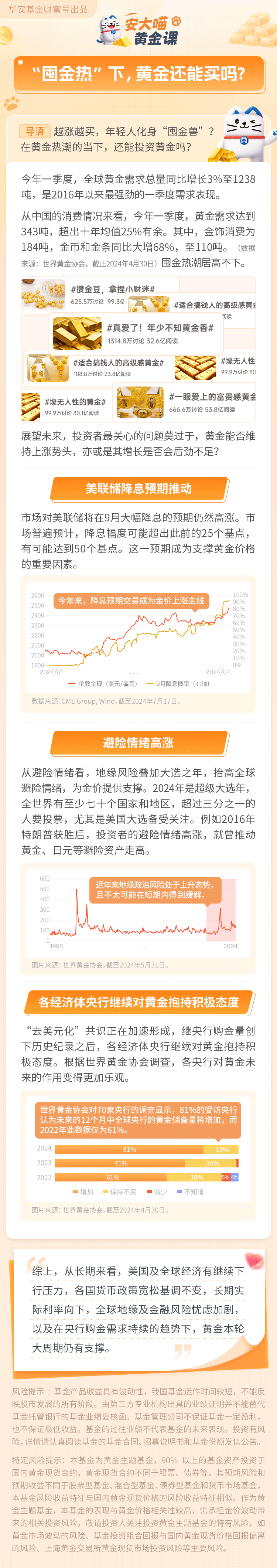 安大喵黄金课 | “囤金热”下，黄金还能买吗？