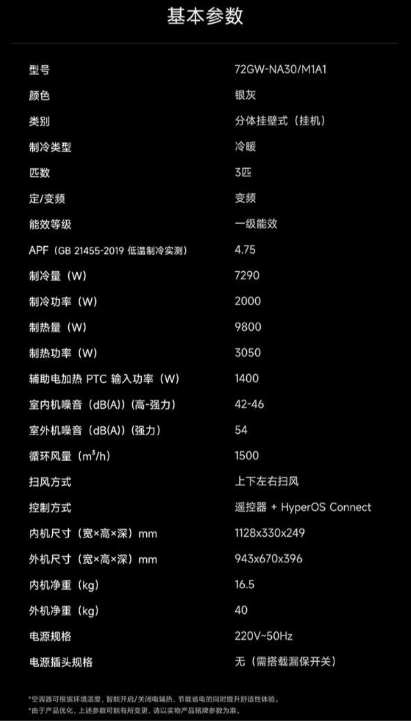 京东小米米家 自然风 Pro 3 匹挂机空调双缸压缩机 | 1500m³/h 风量首发 5499 元直达链接