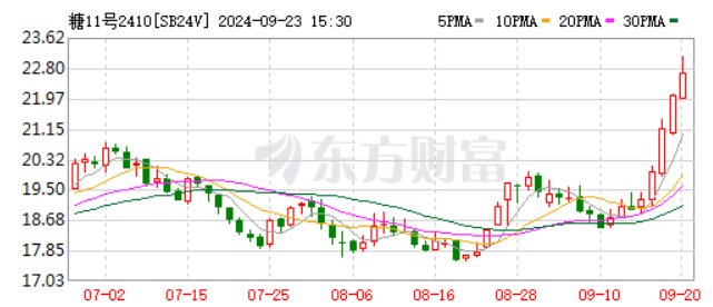     国际糖期货连续多日上涨（供图：东方财富）