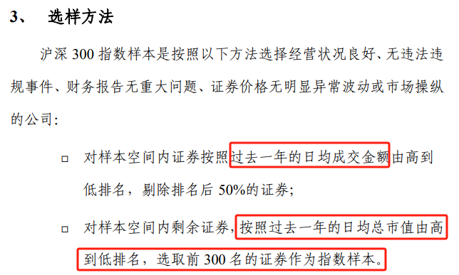 图：沪深300选样方法，资料来源：中证指数公司官网