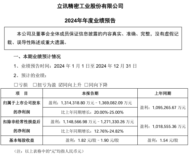 ▲ 2024 年年度业绩预告