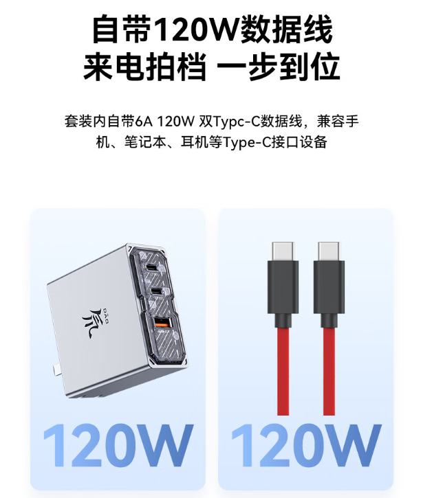 京东红魔氘锋能量块 120W 三口氮化镓套装券后 139 元领 10 元券