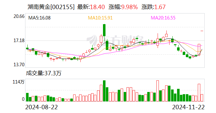 湖南黄金回应“当地发现超1000吨储量金矿”！股价已二连板涨停