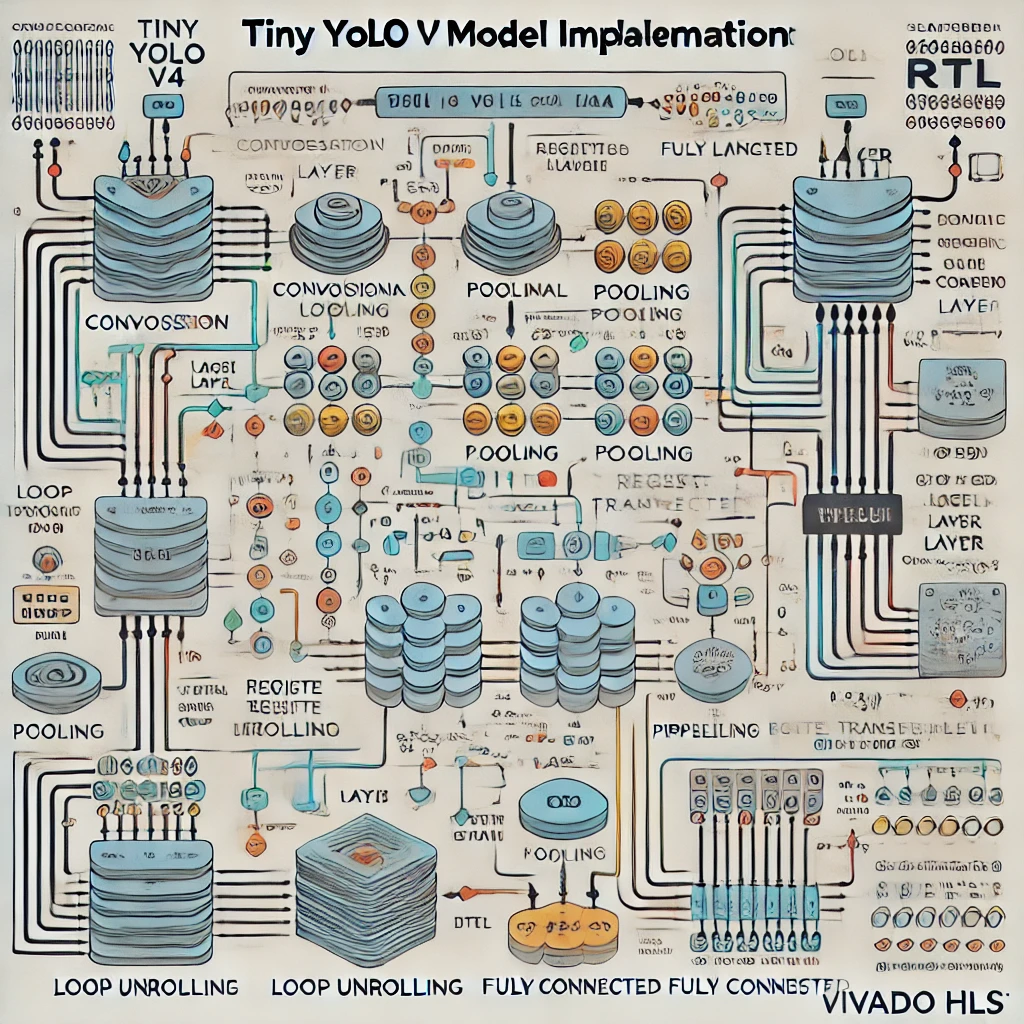 Tiny YOLO模型在Vivado HLS中的层层转化流程图