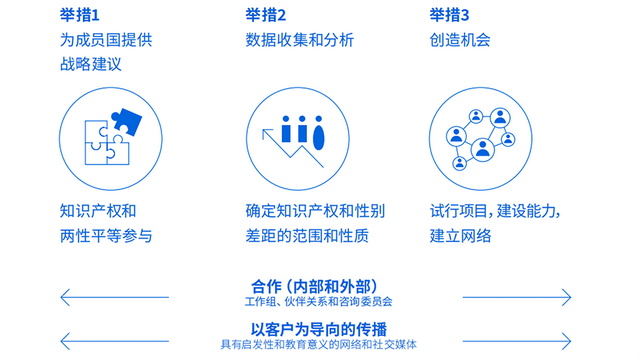 图：IPGAP行动计划的三大举措|BY：WIPO