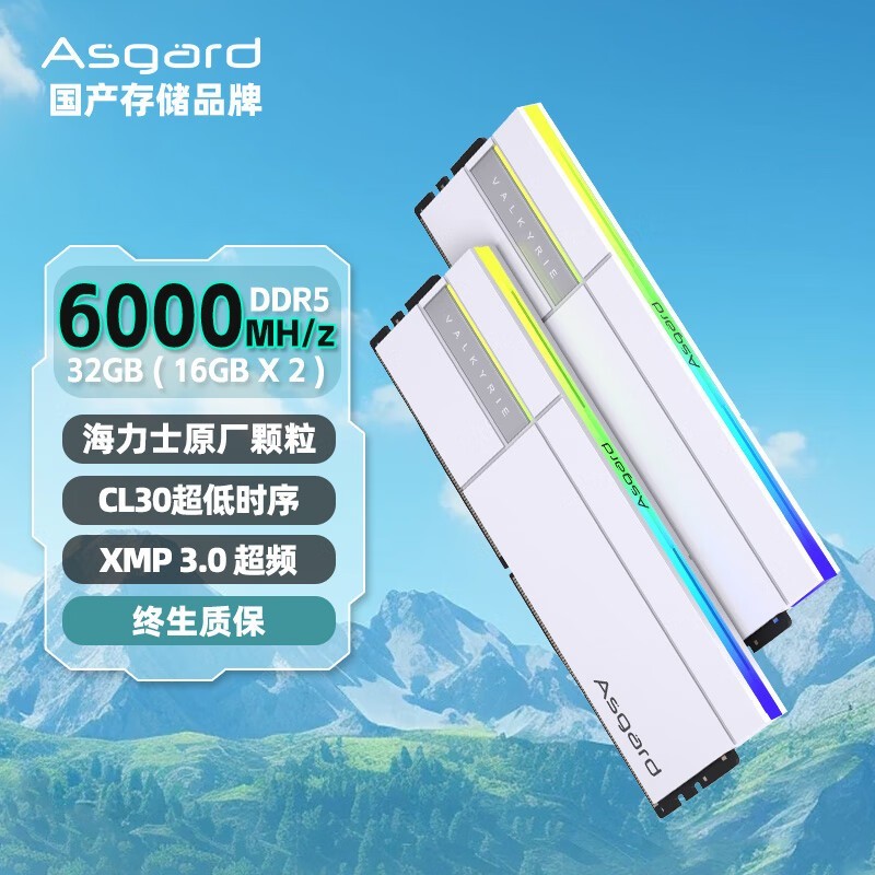 阿斯加特女武神·瓦尔基里Ⅱ代极地白 32GB DDR5内存条699元